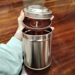 Coffee Tea Leaf Storage Airtight  Tinplate Metal Tin Can Round Container with Double Lids for Packaging