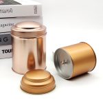 Coffee Tea Leaf Storage Airtight  Tinplate Metal Tin Can Round Container with Double Lids for Packaging