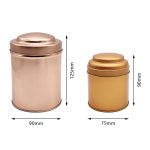 Coffee Tea Leaf Storage Airtight  Tinplate Metal Tin Can Round Container with Double Lids for Packaging
