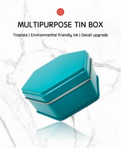 Custom Design High Quality Recycled Materials Guangdong Candy Tinplate Box Metal Hexagonal Gift Box Packaging Storage Tea Tin