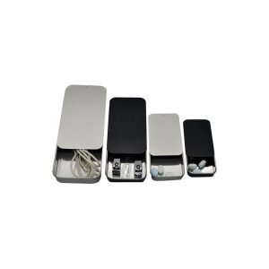 Custom Design Metal Package Small Rectangle Tin case Tin Can Box Mint Cosmetic Solid Perfume Brow Soap Lip Balm Slide Tin Box