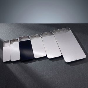 Custom Design Metal Rectangle Lip Balm Tin Case Candy Containers Mint Sliding Offset Printing Packaging with Lid
