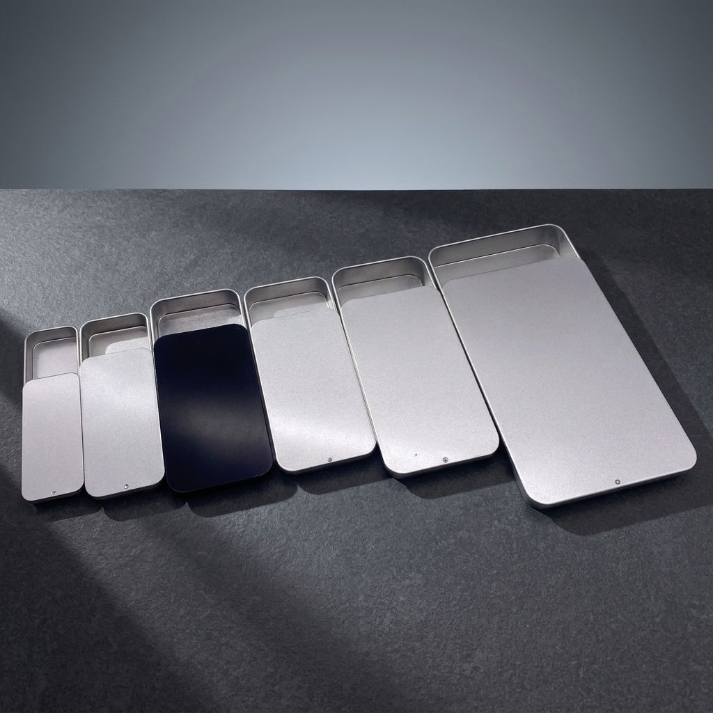 Custom Design Metal Rectangle Lip Balm Tin Case Candy Containers Mint Sliding Offset Printing Packaging with Lid