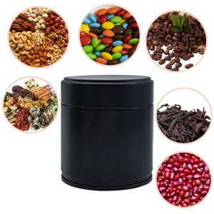 Custom Luxury Empty sealed Airtight Japanese Metal Round Matte Matcha Tin Can 30g Container Matcha Tin Box