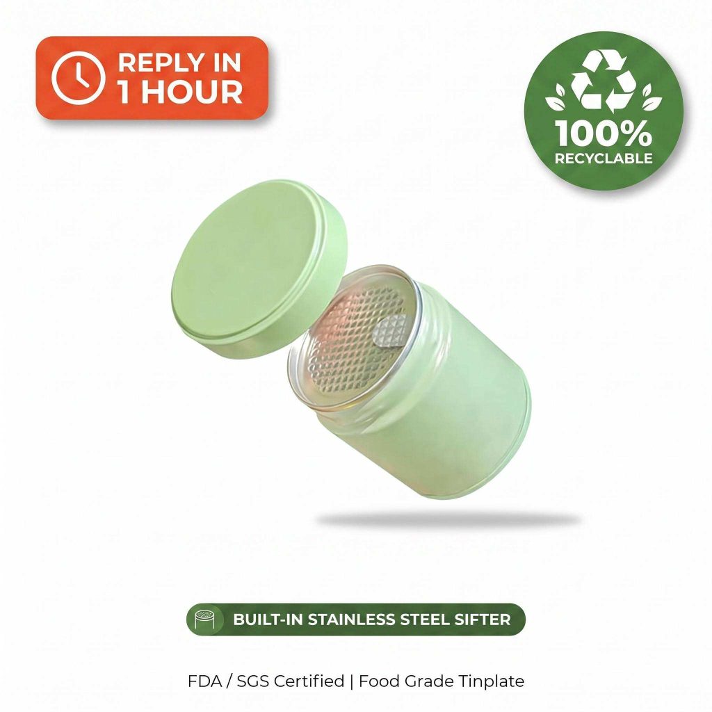 Custom Matcha Tin Can 30g - Food Grade Small Round Metal Tea Tins Wholesale Packaging with Airtight Lid