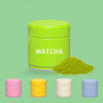 Custom OEM Food Grade Tinplate Tea Tins (Matcha Powder) Airtight Matte Finish Cap Brush 30-50g Capacity Silk Screen Printing