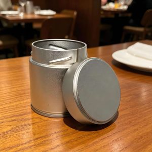 Custom OEM Food Grade Tinplate Tea Tins (Matcha Powder) Guangdong Airtight Matte Finish Cap Brush 30-50g Capacity Silk Screen