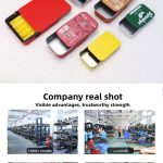 Custom Printed & Embossed Logo Small Square/Rectangular Sliding Tinplate Box, FDA Certified for Perfume & Candy