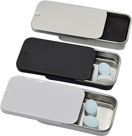 Custom Printed Logo Square Rectangular Sliding Tinplate Box with UV Coating for Solid Perfume and Candy