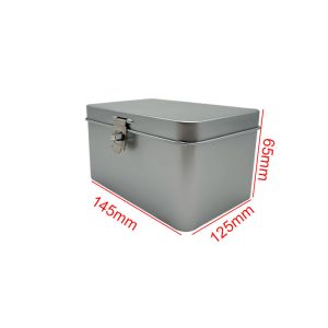 Custom Rectangular Tinplate Gift Made Combination Lock Blind Tin Box With Lid Metal Desktop Cosmetics Jewelry Storage Tin Can
