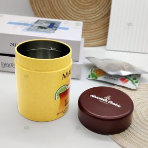 Customizable Coffee Tinplate Cylinder Screw Cap Sealed 30-50g Capacity OEM Brand Packaging Screen Printing Matcha Tin Guangdong