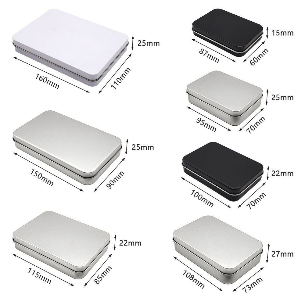 Customizable Metal Tin Box with Hinged Lid - Factory Direct Wholesale Small Rectangular Metal Tins for Gift Packaging