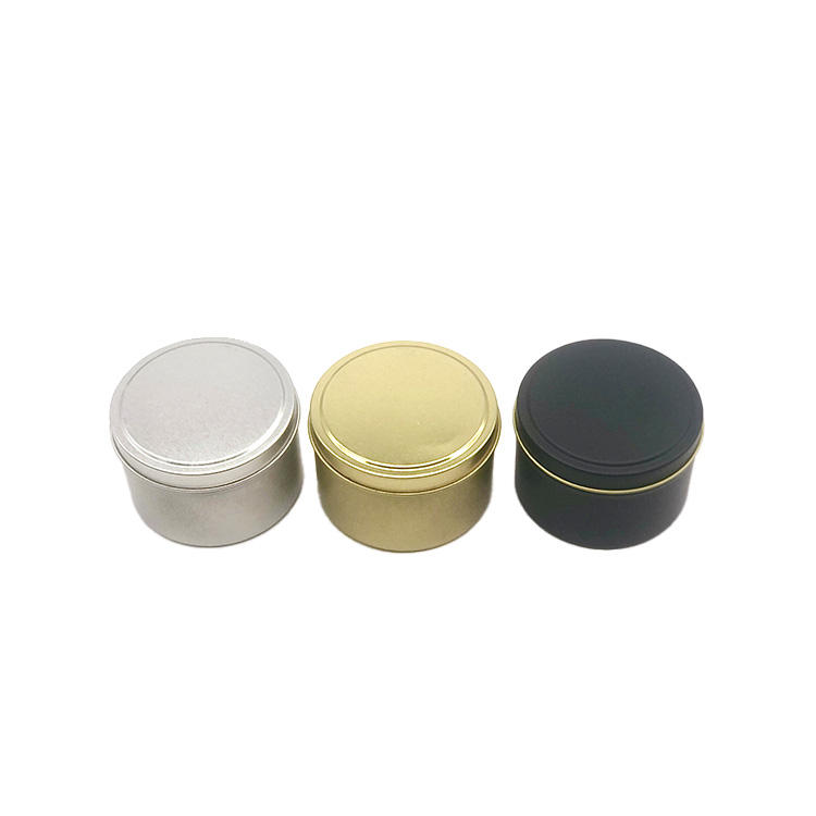 Factory Custom Logo Tin Box Matte Black Containers Metal Candle Tins 4Oz 8Oz 16Oz Tin Cans for Candles With Lid