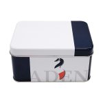 Factory Custom Printed 142x102x72mm Food Grade Rectangle Glossy/Matte Biscuits Cookie Metal Tin Box for Sweet Candy Chocolate