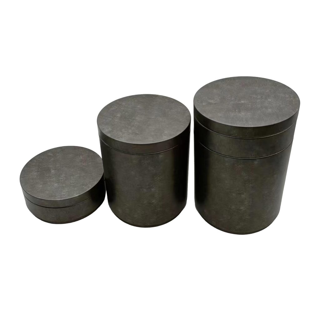 Factory Food Grade in Stock Round Custom Printed Metal 3 Parts Storage Tin Can Metal Coffee Tinplate Tea Coffee Bean Metal Box