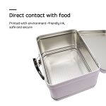 Factory Wholesale Food Grade Portable Tin Lunch Box with Handle for Kids, Snack, Picnic, Book Card Design