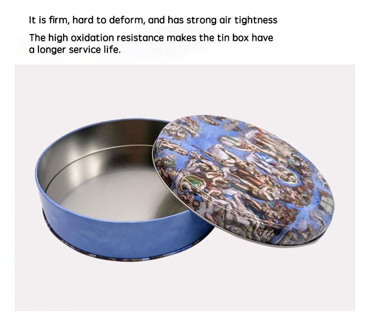 Factory Wholesale Promotional Food Grade Round Glossy Matte Nested Tin Box Custom Cookie Biscuit Cake Set Large Guangdong OEM