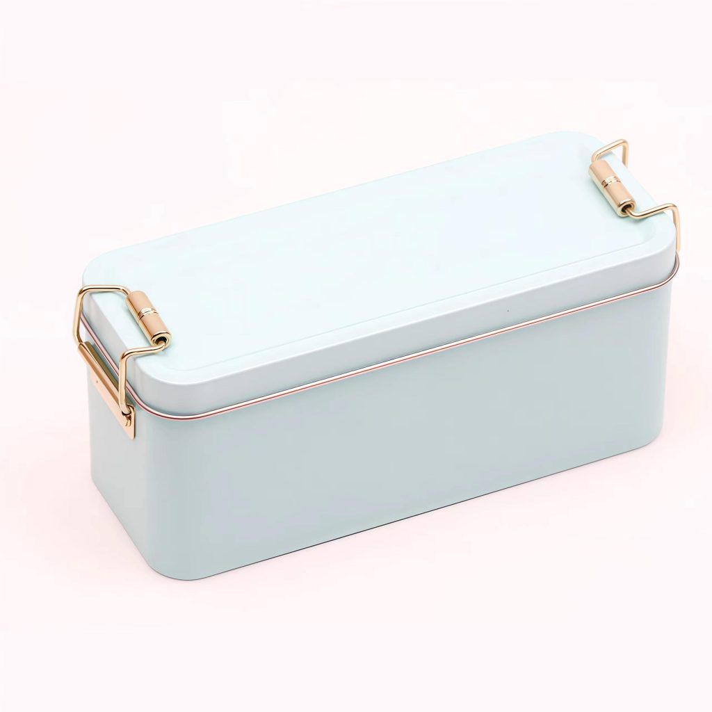 Food Grade Eco-Friendly Recyclable Metal Tin Box with Lock for Cakes Candy Desserts Fruits-Tiramisu Tin Can Container