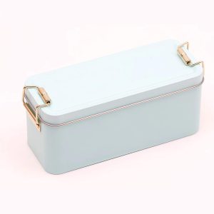 Food Grade Eco-Friendly Recyclable Metal Tin Box with Lock for Cakes Candy Desserts Fruits-Tiramisu Tin Can Container