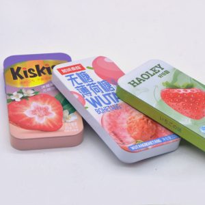 High Quality Mini Rectangular Hinged Tin Box Tin Case for Mints Metal Food Candy Box  Tinplate Candy Packaging Tin Can 0.23mm