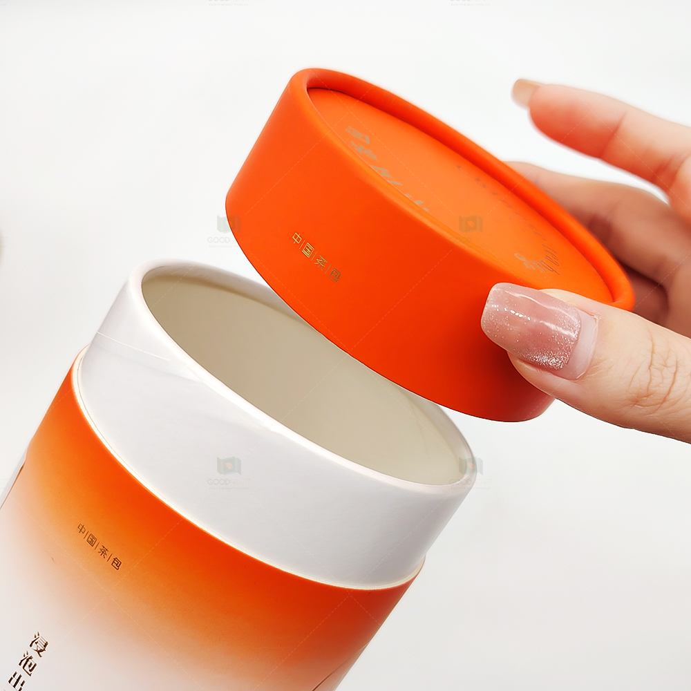 OEM Custom Printing Food Grade Round Box Kraft Cylinder Paper Tubes For Tea degradable Tea Packaging