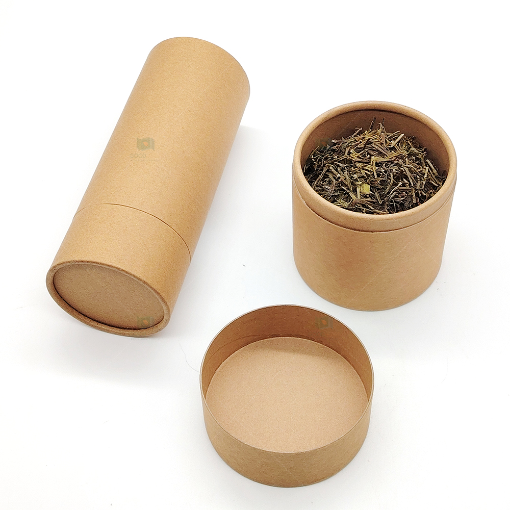 OEM Custom Luxury Round Paper Tube Cardboard Kraft Gift Package Boxes Food Grade Packaging Paper Tube