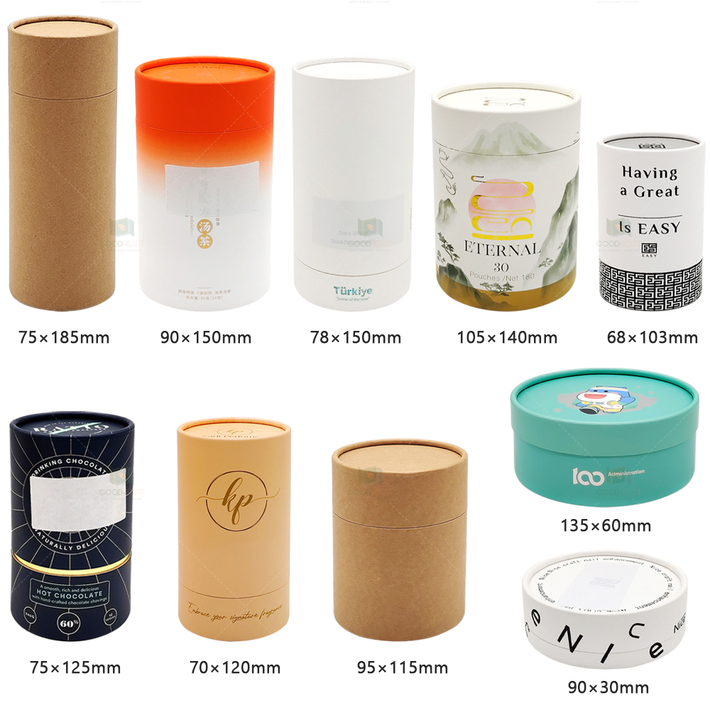 OEM ODM Custom Eco-friendly Paper Tube Craft Cosmetics Gift Packaging Food Snacks Packaging Luxury Cardboard Kraft Paper Tube
