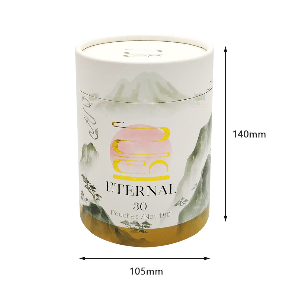 OEM Custom 140*105mm Empty Kraft Paper Gift Packaging Tube Food Grade Recyclable Tea Paper Tube