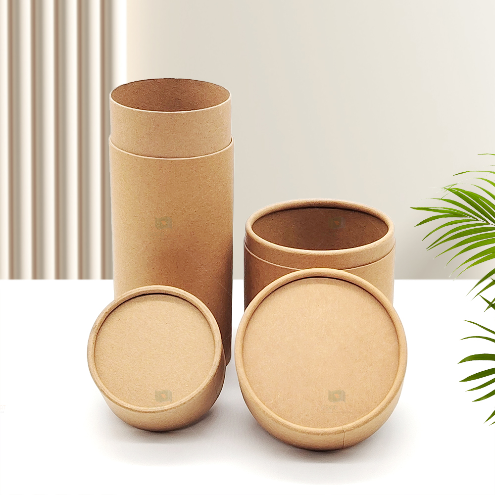 OEM Custom Luxury Round Paper Tube Cardboard Kraft Gift Package Boxes Food Grade Packaging Paper Tube