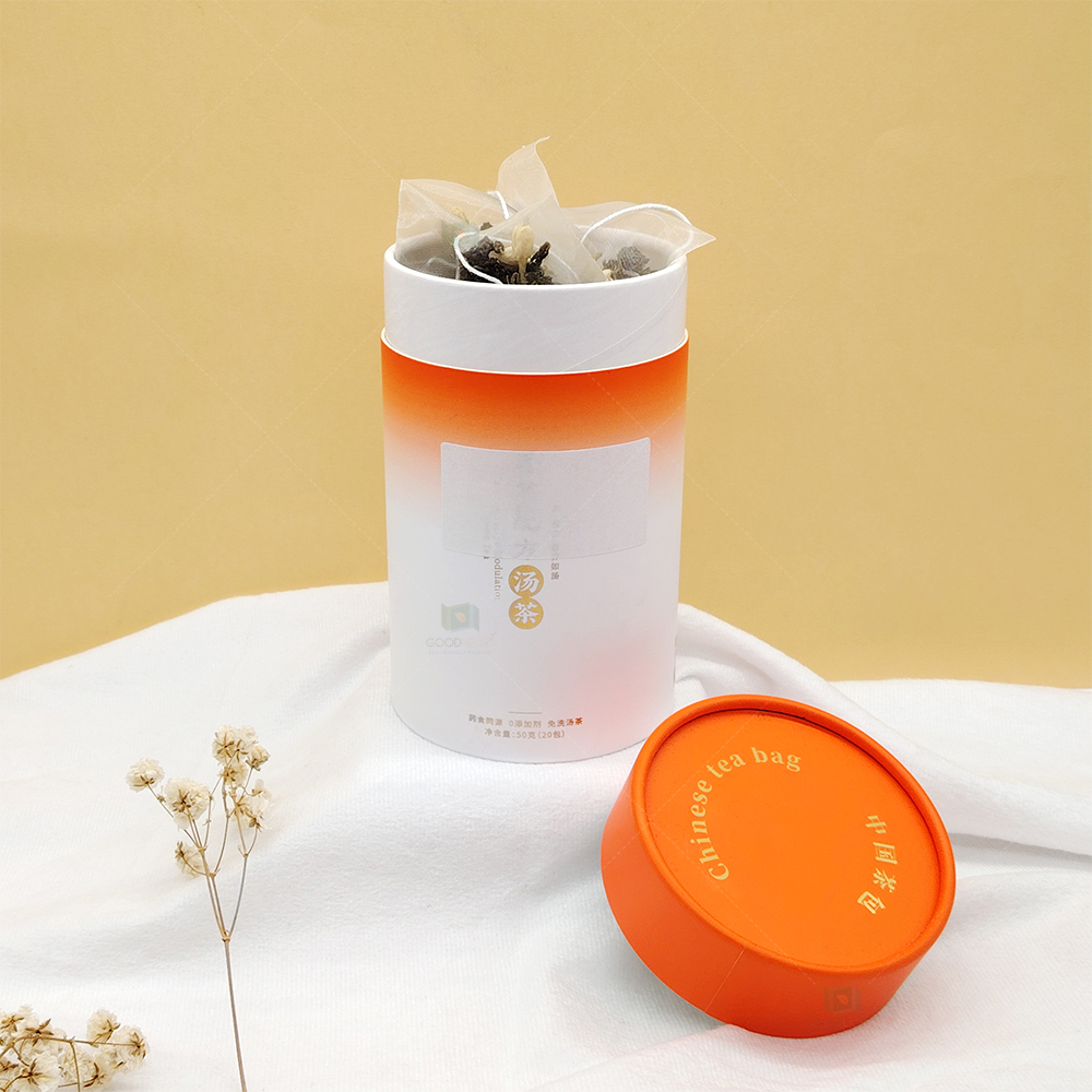 OEM Custom Printing Food Grade Round Box Kraft Cylinder Paper Tubes For Tea degradable Tea Packaging