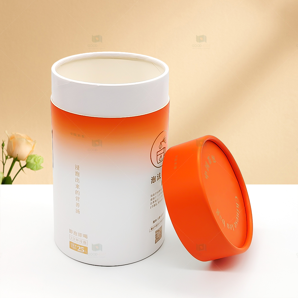 OEM Custom Printing Food Grade Round Box Kraft Cylinder Paper Tubes For Tea degradable Tea Packaging