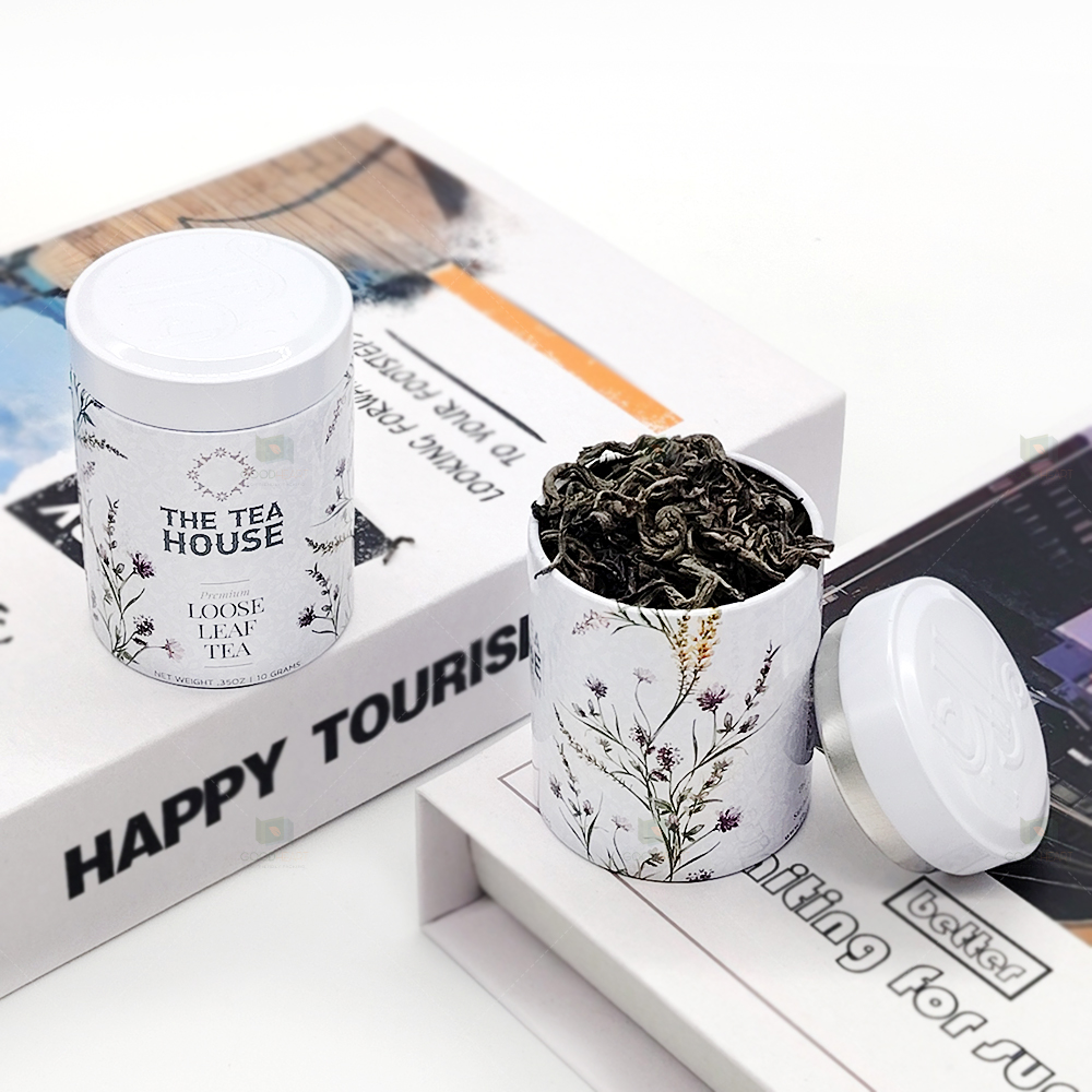 OEM ODM Food Grade Airtight Round Tea Gift Tin Box Packaging Custom Coffee Metal Matcha Tin Can Container