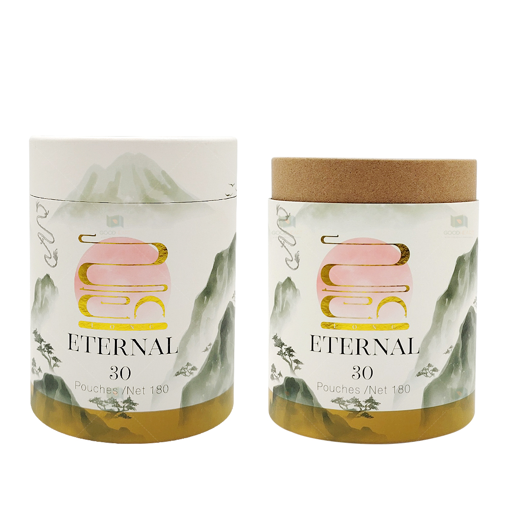 OEM Custom 140*105mm Empty Kraft Paper Gift Packaging Tube Food Grade Recyclable Tea Paper Tube