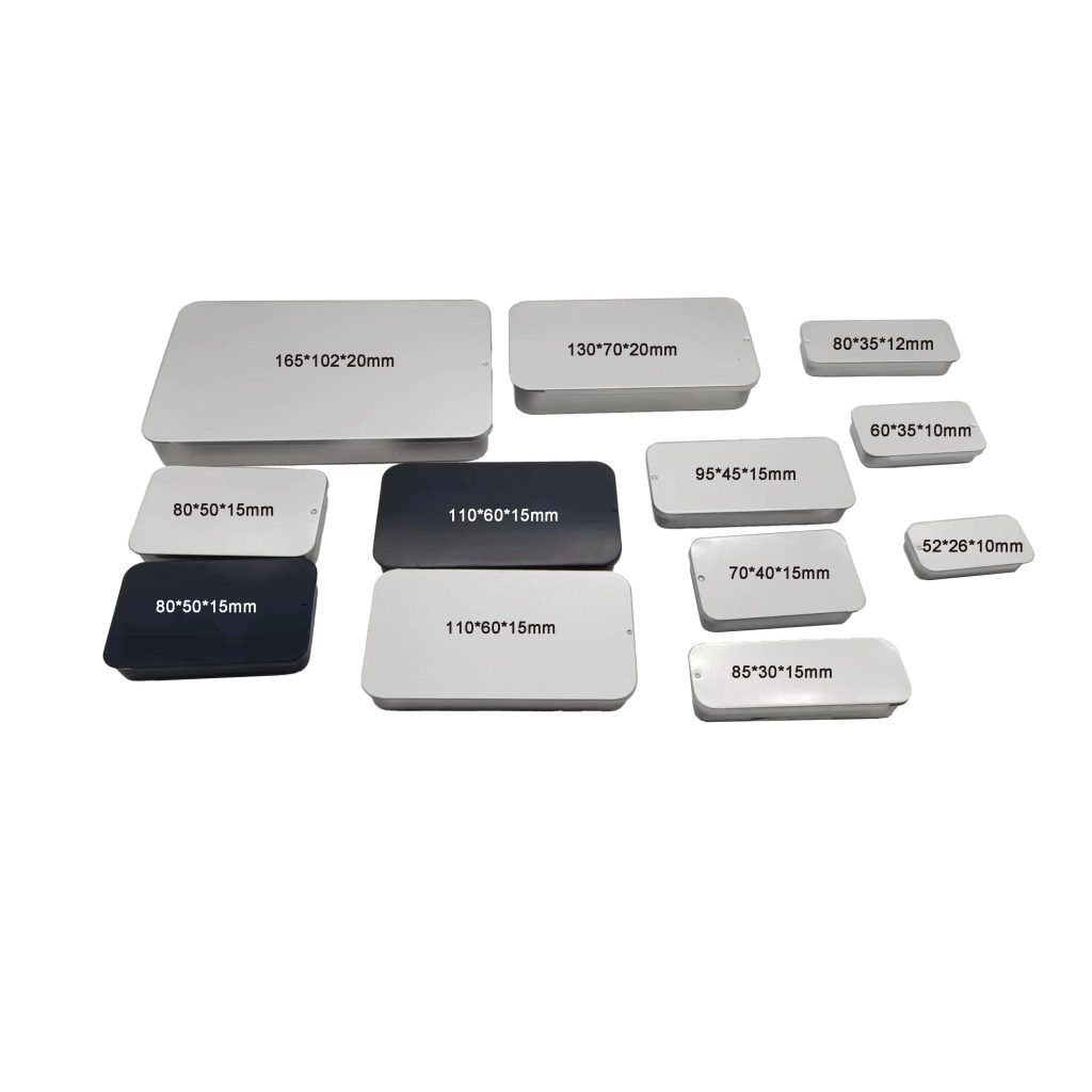 In Stock Square Sliding Metal Boxes for Sweets Pill Candy Mint Packaging Empty Small Tin Box Custom Lip Balm Slide Tin Box