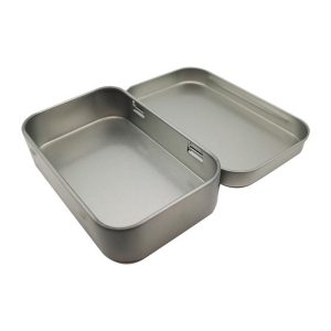 OEM Custom Eco-Friendly Food Safe Square Hinged Tin Box for Candy Chocolate Chewing Gum & Cookies Packaging