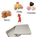 OEM Custom Empty High-grade Recyclable Tin Box Branded Biscuit Packaging Food Safe Custom Varnishing Printing Square Candy Box