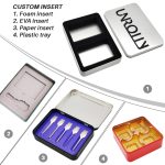 OEM Custom Printed Silver Rectangular Food Grade Metal Tin Box with Lid, FDA Certified, in Stock