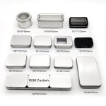 OEM Custom Printed Silver Rectangular Food Grade Metal Tin Box with Lid, FDA Certified, in Stock