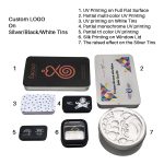 OEM Custom Printed Silver Rectangular Food Grade Metal Tin Box with Lid, FDA Certified, in Stock