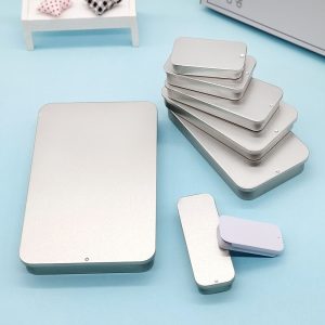 OEM XINHAO Factory RTS Food Grate Custom Printing Logo Stock Guangdong Tin Box Sliding Packaging Metal Tinplate Perfume Eye