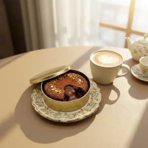 Popular Oven-safe Food-grade Gold Tiramisu Flat Large Recyclable Guangdong Tin Wedding Cake Metal Box Candy Biscuit Packaging