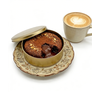 Popular Round Oven-safe Food-grade Gold Tiramisu Flat Large Round Tin Wedding Cake Metal Box Candy Biscuit Packaging