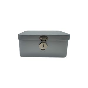 Rectangular Flip Lock Tinplate Box 150*100*50 MM, Desktop Jewelry Watch Eyewear Storage Case with Lock