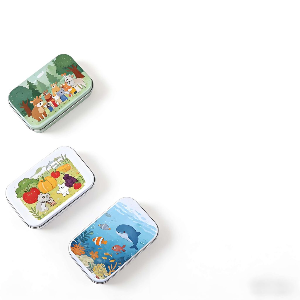 Recyclable Metal Hinged Tin Box Mini Portable Food-Safe Storage Container Kit with Lid and Custom Logo for Home Use