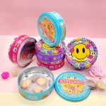 Round Custom Embossed Logo Food Grade Metal Candy Chocolate Tin Box, FDA Certified