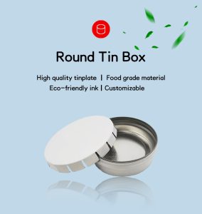 Round Snap Pop Lid Tin Can Custom Printed Tinplate Mint Candy Box  for Mints Gum Gift Packaging