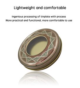 Saffron Tin Can, Food Grade Metal Tinplate Storage Container with Airtight Lid for Spice Packaging