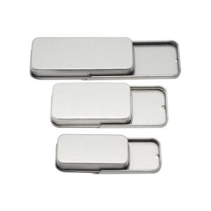 Super March Wholesale Empty Small Slide Lid Lip Storage Tin case Packaging Metal Tin Box