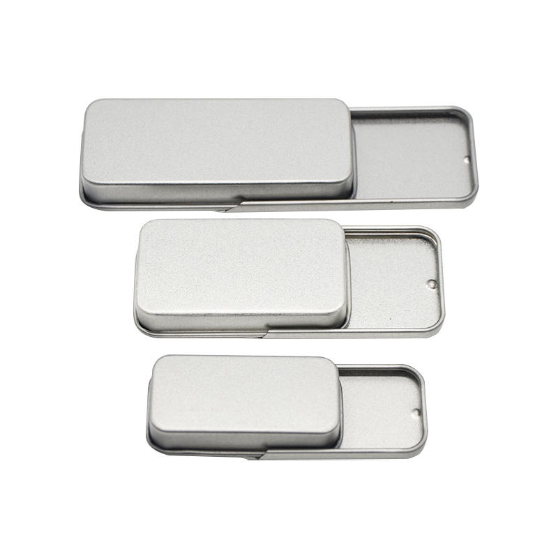Super March Wholesale Empty Small Slide Lid Lip Storage Tin case Packaging Metal Tin Box