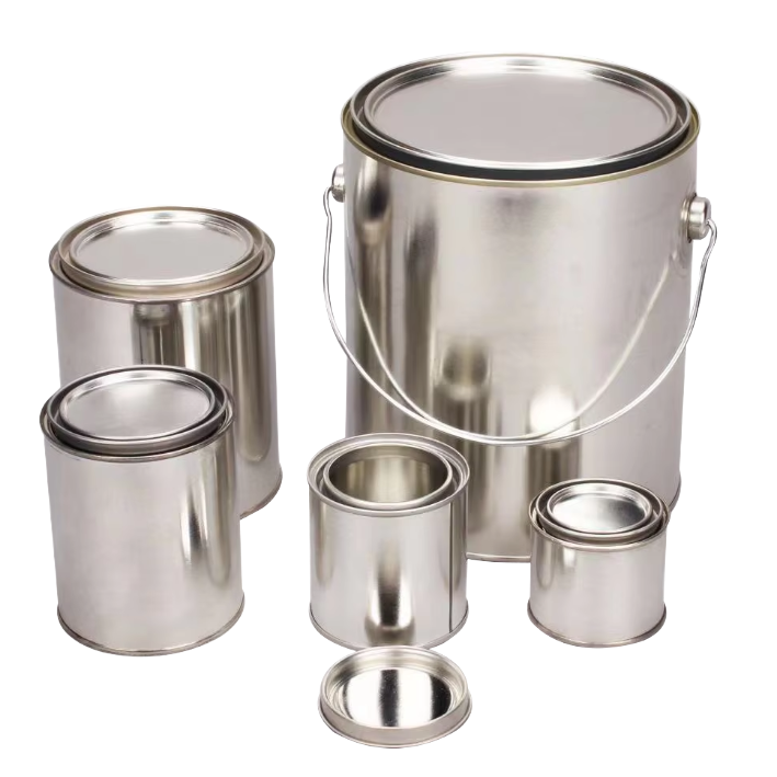 Wholesale 1 Quart Mini Empty Round Tinplate Paint Cans with Lid Offset Printing Lacquered Surface for Paint Candles Packaging